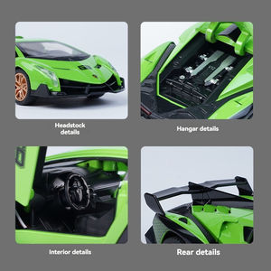 צעצוע מכוניות דגם יצוק 1:32 למבור ונונו עם צליל ואור לקשט דלתות קישוט פתוחות צעצועי רכב דגם מתכת - Product Image 5