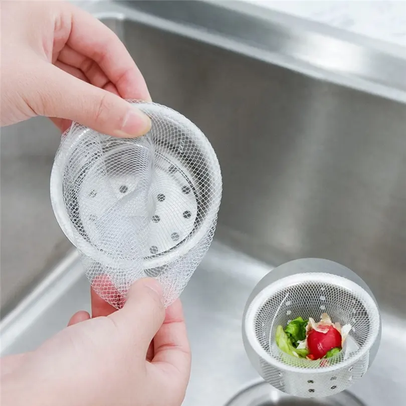 Sweettreats 100pcs Disposable Sink Filter Simple Sink Nets Kitchen Dish Sewer Anti-blocking Device