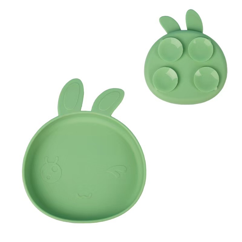 Assiette en forme de lapin, vert frais