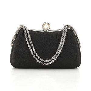 Sac à main de soirée pour femme de haute qualité avec fermoir fantaisie, sac à bandoulière rectangulaire de luxe personnalisé avec chaîne - Product Image 4