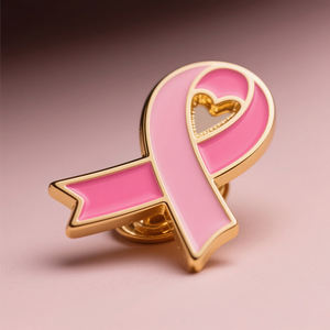Pin de cinta de oro amarillo esmaltado del fabricante, broche de concientización sobre el cáncer infantil, broche de insignia rosa de esperanza, Pin de solapa - Product Image 2