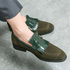 Chaussures Formelles en <span class=keywords><strong>Daim</strong></span> pour Hommes Mocassins Plats Gommino Chaussures de Ville pour Mariage Soirée en Extérieur - Product Image 4