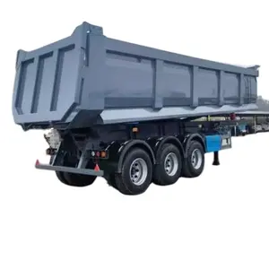 Hydraulic Rear Dump Trailer Tipper Semi Truck Tipping Trailer Hot Sale 3 Axles Loaded 60tons 40 Cubic Meter Steel Customized 60T