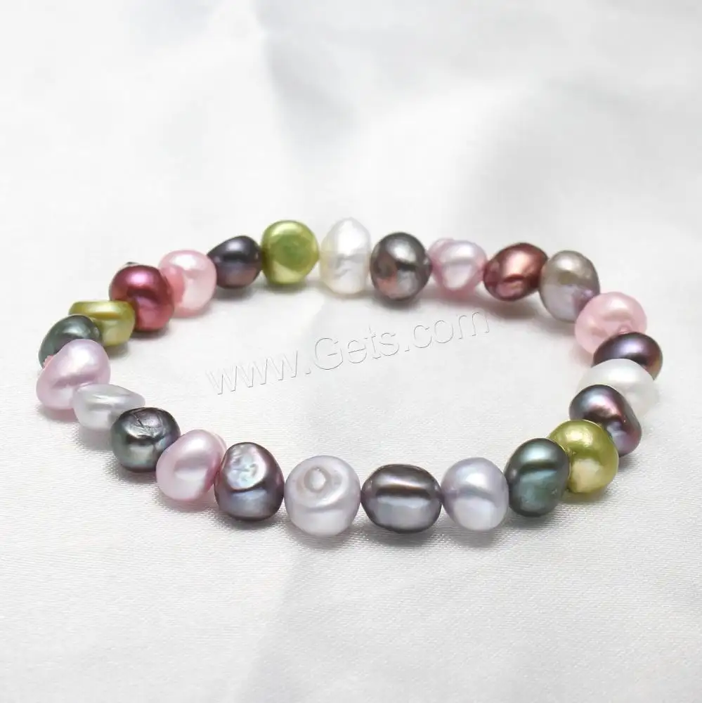 Cultured Freshwater pearl bracelet fashion baroque bracelet dyed for woman Grade AAA 7-8mm Sold Per 7.5 1215507