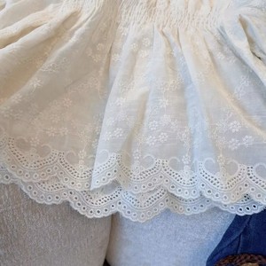 Tongxingyuan Girls' Shirt Autumn Long Sleeve Lace Top Breathable Chiffon Cotton Children's Blouse Solid Color Fall 2023 - Product Image 4