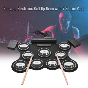 Batería Electrónica Portátil USB Enrollable, Set de Batería Digital con 9 Pads de Silicona, <span class=keywords><strong>Baquetas</strong></span> y Pedales para Principiantes y Niños - Product Image 2