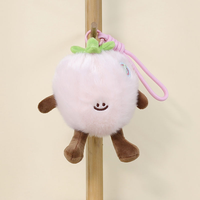 En gros, Pendentif en peluche mignon série fruits, Porte-clés en peluche ananas doux et moelleux, Porte-clés poupée pastèque de dessin animé, Jouet en peluche