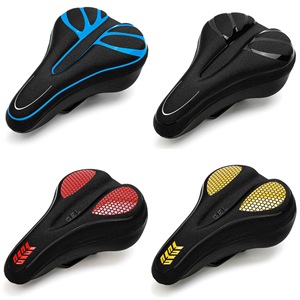 Housse de selle de vélo en silicone, rembourrage en gel épaissi, accessoires de cyclisme pour vélo de montagne, design sportif unisexe pour adultes - Product Image 1