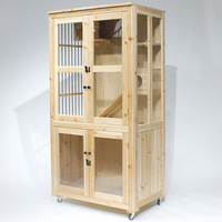Villa moderne de luxe extra large en bois massif pour chats, niche intérieure et extérieure pour animaux de compagnie avec fermeture à bouton, nid pour chiens et chats