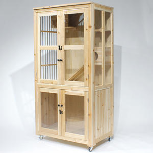 Villa moderne de luxe extra large en bois massif <span class=keywords><strong>pour</strong></span> chats, niche intérieure et extérieure <span class=keywords><strong>pour</strong></span> animaux de compagnie avec fermeture à bouton, nid <span class=keywords><strong>pour</strong></span> chiens et chats - Product Image 2