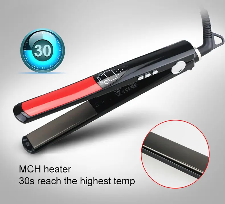 2021 Newest MCH fast heating Flat Iron Tourmaline Ceramic Hair Iron Flat Ceramic Fast Heat Iron Hair Straightener and Curler