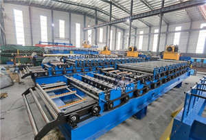 Máy tạo hình cuộn hai lớp cho hình thang 8 xương sườn 1035 gạch men 1200mm chiều rộng thức ăn cho gạch thép ppgi màu PLC - Product Image 6