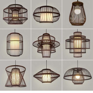 Lámpara colgante tejida de bambú, redonda, E27, LED de ahorro de energía, para casas de té, restaurantes, habitaciones privadas, casas de huéspedes - Product Image 4