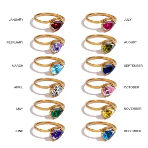 Anillo Clásico de Acero Inoxidable con Forma de Gota de Agua EManco para Mujer, Joyería que No se Desvanece, Venta al por Mayor, Dropshipping - Product Image 6
