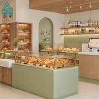 Vitrine de pâtisserie élégante en verre trempé avec éclairage LED, présentoir à pain robuste et écologique pour usage commercial