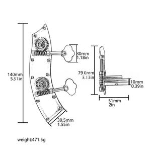 Juego de 2 Clavijas de Afinación para <span class=keywords><strong>Contrabajo</strong></span> de 1/8, Aleación de Cobre Dorada, Mecánica de <span class=keywords><strong>Contrabajo</strong></span> de Metal Resistente y Duradero para Cuerdas de <span class=keywords><strong>Contrabajo</strong></span>, Ligeras - Product Image 3
