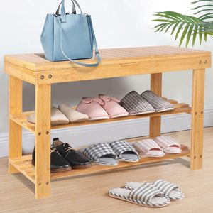 <span class=keywords><strong>Panca</strong></span> Portascarpe a 3 Ripiani in Bambù, Organizzatore per Ingresso <span class=keywords><strong>con</strong></span> Cassetto, Scaffale in Legno per Conservazione Scarpe - Product Image 2