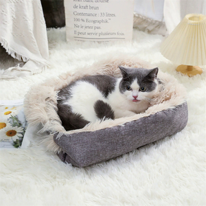 Cama para Mascotas de Doble Uso, Gruesa, Cálida, Suave, Plegable, Ultrasuave, de Felpa, Acogedora, Lavable, Casa para Gatos, Alfombra de Piel Sintética para Perros, para Coche - Product Image 4