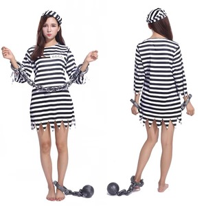 Costume d'Halloween pour enfant : Ensemble <span class=keywords><strong>de</strong></span> déguisement <span class=keywords><strong>de</strong></span> prisonnier/criminel familial – Tenue <span class=keywords><strong>de</strong></span> détenu pour cosplay - Product Image 4