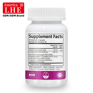 Meilleur fabricant de probiotiques et prébiotiques Shecome, canneberge, santé digestive et urinaire, 60 capsules de probiotiques et prébiotiques à la canneberge - Product Image 3