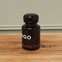OEM ODM décalcomanie logo traditionnel comptoir en céramique stockage noir flacon de médicaments gallipot porcelaine pharmacie apothicaire pots de réactifs