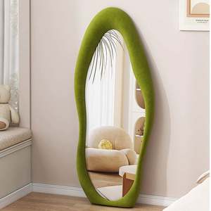 Miroir mural portable de haute qualité, fait à la main, avec cadre en métal contemporain, en MDF ondulé irrégulier de grande taille, vente en gros d'usine - Product Image 2