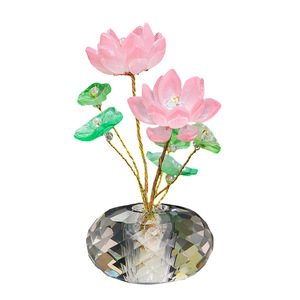 แจกันแก้วประดับดอกบัวคริสตัล ของตกแต่งบ้าน ของขวัญสำหรับโต๊ะทำงาน - Product Image 5
