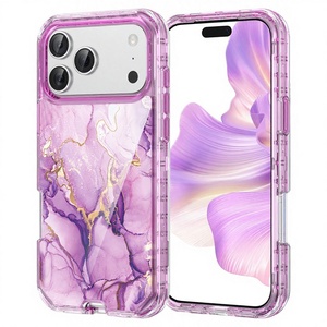 <span class=keywords><strong>Funda</strong></span> para Teléfono Móvil con Diseño de Mármol, Tres en Uno, Resistente a Impactos, para <span class=keywords><strong>iPhone</strong></span> 15 Pro y para 11/16 Pro 17 Pro Max - Product Image 1