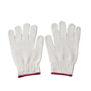 Usine Prix Pas Cher Gants De Travail 7 Jauge 700G Coton Fil Tricoté Naturel Blanc Gants de Bonne Qualité