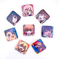 Logo personnalisé imprimé rectangle rectangle bouton épingle vierge sublimation en plastique carré bouton badge