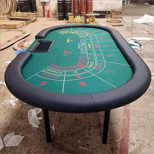 Pliable Baccarat Poker Table Casino 10 Joueurs Ovale Led De Luxe Lumière <span class=keywords><strong>Roulette</strong></span> Jambes Tapis Accessoires Usb Carré Club Grade Rail - Product Image 2