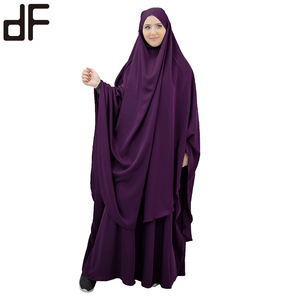 Vêtements islamiques Dubaï Abaya Nida Robe longue <span class=keywords><strong>pour</strong></span> femmes musulmanes <span class=keywords><strong>Jilbab</strong></span> Caftan arabe Ensemble de vêtements de prière Indonésie Mukena Telekung - Product Image 5