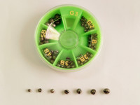 Boîte en plastique verte emballage forme ronde plomb split shot pêche poids plombs