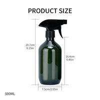 En stock, vente en gros, vaporisateur de désodorisant pour la maison, grande capacité de 500 ml (16,7 oz), vert, avec bouchon pulvérisateur carré noir