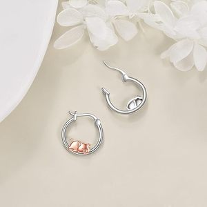 Aretes de Cerdo Lindos y Divertidos a Precio de Fábrica al por Mayor, Aretes de Cerdo del Zodiaco en Oro Rosa, Aretes de Plata de Ley 925 Súper Dulces - Product Image 4