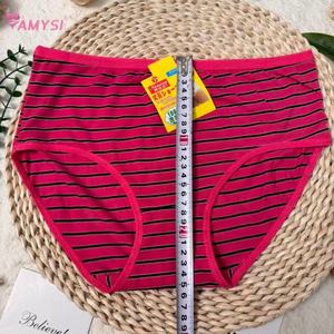 8893 #   กางเกงในผู้หญิงเอวสูงลายทางผ้าฝ้ายถัก ระบายอากาศได้ดี สำหรับวัยกลางคนและผู้สูงอายุ ราคาถูกจากโรงงานโดยตรง - Product Image 6