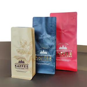 Custom Premium Stand Up Pouch Roasted Arabica Coffee Packaging Plastic Side Gusset Bag With Valve Zipper Coffee bean Package