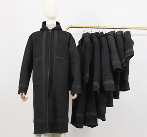 Lebaran pakaian anak-anak bertudung hitam Abaya ritsleting depan Islami sederhana untuk pertemuan meriah Saudi Dubai - Product Image 6