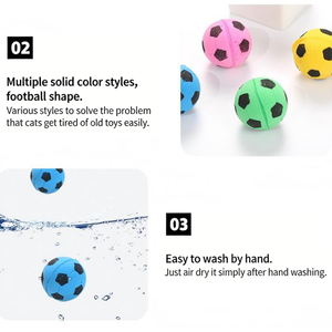 Jouet à mâcher pour chat de petite taille, style dessin animé, fabriqué par le fabricant, éco-responsable, balle d'entraînement pour animaux de compagnie, ballon de football en latex élastique pour chat et chien - Product Image 5