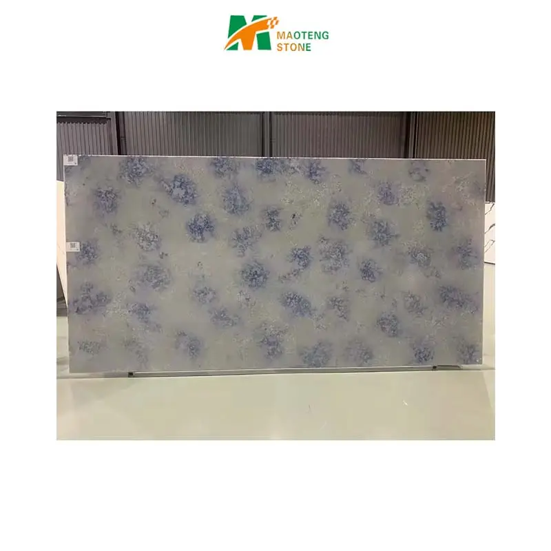 배경 및 벽 패널 석영 석판에 대한 새로운 디자인 멀티 컬러 블루 석영 돌