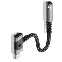 Kabel USB Type-C 2-in-1 JILIAN dengan Adaptor 3.5mm, Pengisian Cepat 3A, Jaket Nilon Ramah Lingkungan, Dongle PD, Jack Headphone & Mic Aux