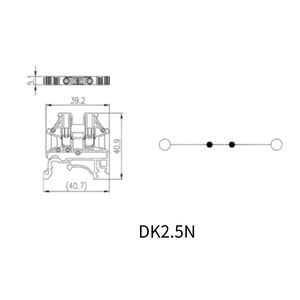 Bloc de bornes DIN à visser DINKLE DK2.5N DK2.5N-PE 2,5 mm fabriqué en Chine - Product Image 2
