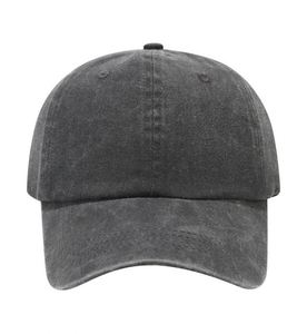 Casquette de baseball réglable de luxe à 6 panneaux, en denim vieilli uni enduit, avec logo personnalisé, style rétro vintage, pour un look sportif et hip-hop - Product Image 5