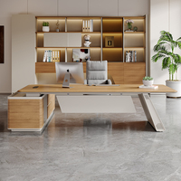 Meubles de bureau de luxe à surface résistante aux rayures, bureau de direction en forme de L, bureau de PDG, bureau de gestionnaire, bureau de direction