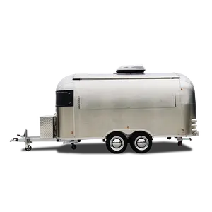 UKUNG-Camión de comida airstream de acero inoxidable, mate, modelo AST-210, 4,8 M, a la venta