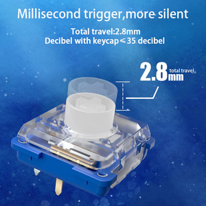 מתגי מקלדת מכניים של Kailh Deep Sea <span class=keywords><strong>Silent</strong></span> Mini Low Profile, ניתנים להחלפה חמה, מתג גיימינג במשקל 35 גרם - Product Image 2