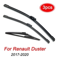 Essuie-glaces de remplacement en caoutchouc naturel de qualité supérieure 2025 (18+24+12) compatibles avec Duster 2017-2020, essuie-glaces spéciaux sans cadre