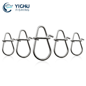 100 pezzi in acciaio inox da pesca con Clip a scatto a doppia serratura esca a manovella a scatto rapido perno gancio da pesca accessori - Product Image 1