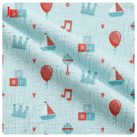 Pyjama en mousseline de coton biologique peigné 100 % imprimé, double épaisseur, crêpe respirant, poids moyen, pour bébé