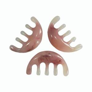 Peigne de massage pour le cuir chevelu en résine rose, prix de gros bon marché, pour le drainage des méridiens - Product Image 3